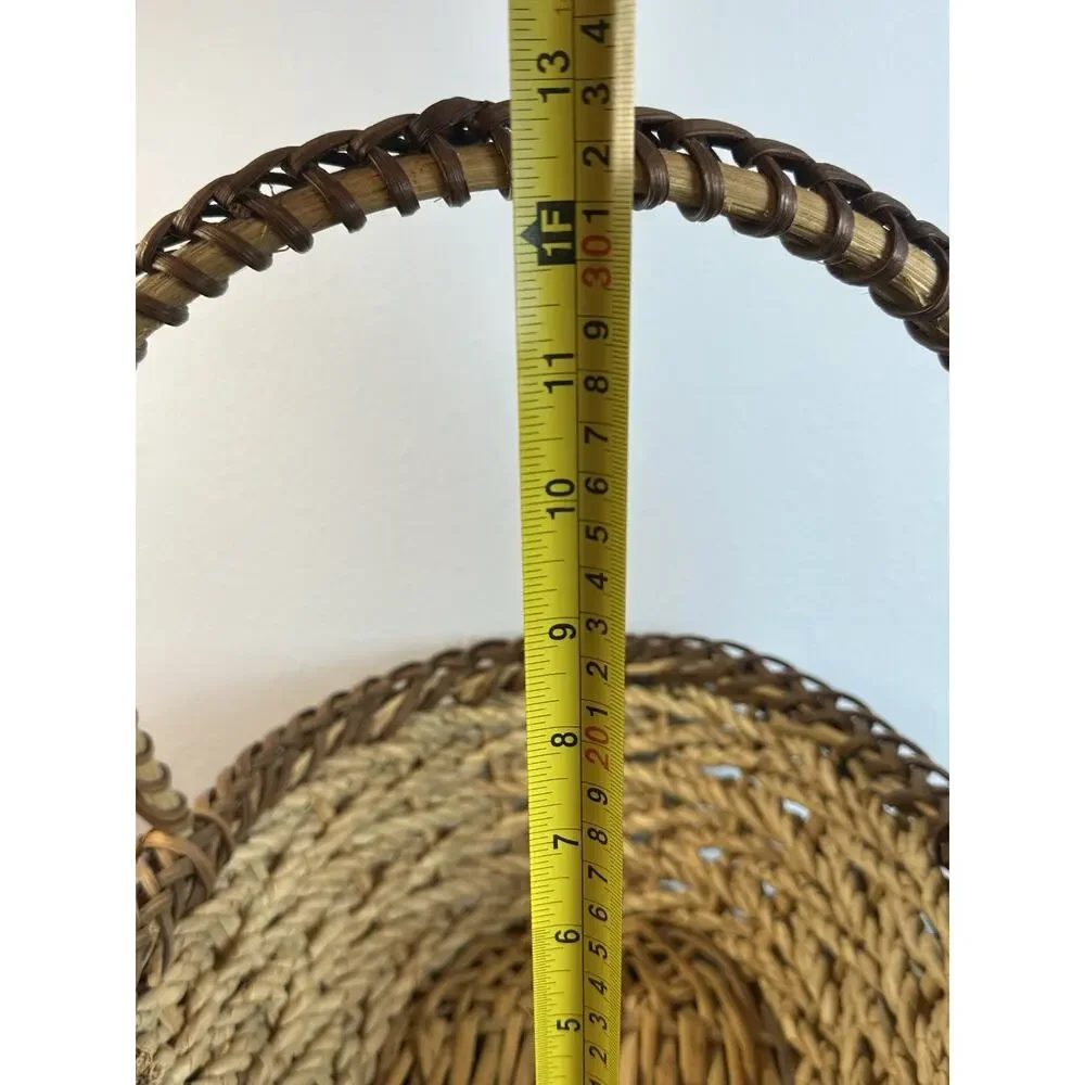 Large Woven Seagrass Basket Flowers Table Centerpiece Display Carry Rope 14x12
